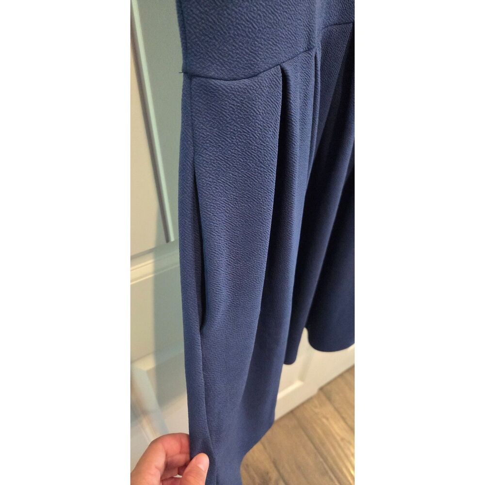 LuLaRoe 2XL Navy Blue Amelia Dress Pockets Full Zip Fit & Flare - Picture 4 of 5